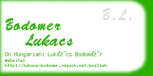 bodomer lukacs business card